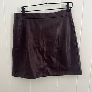 Midsize indie Burgundy pleather skirt size 12
